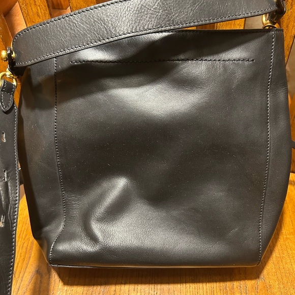 Cole Haan Black and Gold Leather Shoulder Bag with Adjustable Strap - Picture 9 of 14